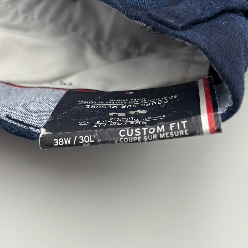 Tommy Hilfiger Men 38x30 Custom Fit Pants Blue Camo Chino NWT Golf Trousers